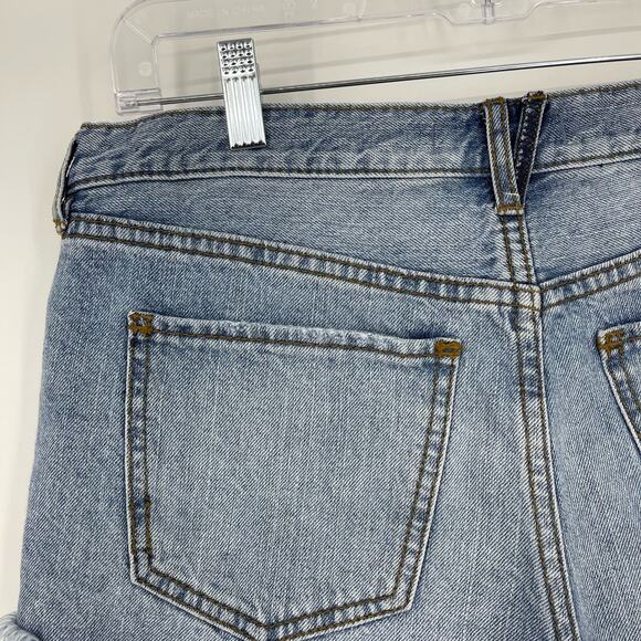 We The Free Button Fly Denim Shorts Raw Hem Size 28 Concert Short Shorts Boho - Picture 13 of 16